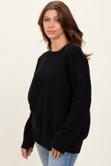 Black Soft Knit Basic Sweater