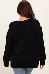 Black Soft Knit Basic Sweater