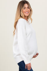 Ivory Soft Knit Basic Maternity Sweater