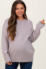 Grey Soft Knit Basic Maternity Sweater