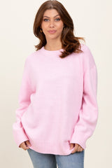 Light Pink Soft Knit Basic Maternity Sweater