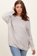 Grey Basic Chunky Knit Sweater