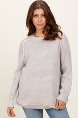 Grey Basic Chunky Knit Sweater