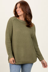 Olive Basic Chunky Knit Sweater