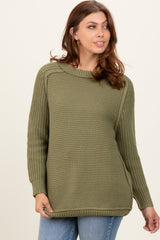 Olive Basic Chunky Knit Sweater