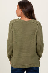 Olive Basic Chunky Knit Maternity Sweater