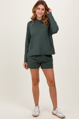 Forest Green Hoodie Shorts Set