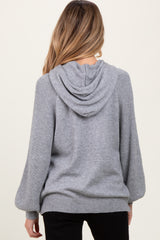 Heather Grey Long Sleeve Maternity Hoodie Sweater