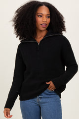 Black Half Zip Pullover Sweater