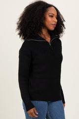 Black Half Zip Pullover Sweater