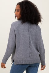 Heather Grey Raglan Knit Sweater