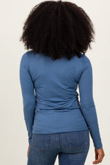 Blue Basic Long Sleeve Top