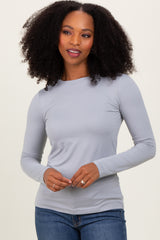 Heather Grey Basic Long Sleeve Top