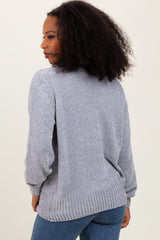 Heather Grey Chenille Knit Sweater