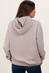 Beige Basic Maternity Hoodie Sweatshirt