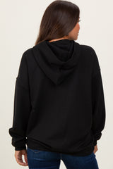 Black Basic Maternity Hoodie Sweatshirt