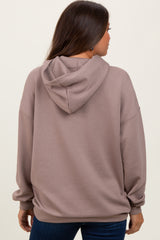 Taupe Basic Maternity Hoodie Sweatshirt