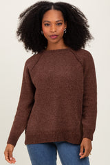 Brown Raglan Knit Sweater