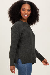 Olive Raglan Knit Sweater