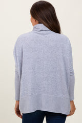 Heather Grey Turtle Neck Brushed Knit Maternity Sweater