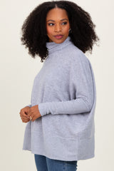 Heather Grey Turtle Neck Brushed Knit Sweater