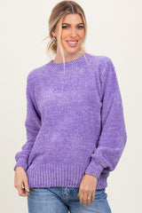 Lavender Chenille Knit Maternity Sweater