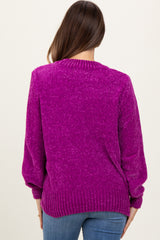 Magenta Chenille Knit Maternity Sweater