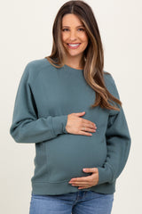 Light Olive Fleece Maternity Sweatshirt