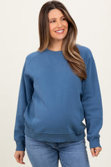 Blue Fleece Maternity Sweatshirt