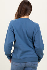 Blue Fleece Maternity Sweatshirt