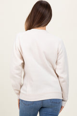 Cream Fleece Maternity Sweatshirt