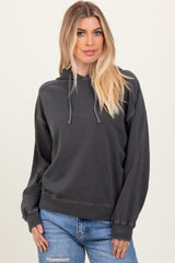 Black French Terry Hooded Sweatshirt