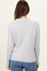 Heather Grey Long Sleeve Raised Seam Maternity Sweater