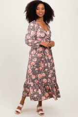 Mauve Blush Sweetheart Neckline Maxi With Side Pockets