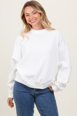 Ivory Waffle Knit Maternity Pullover