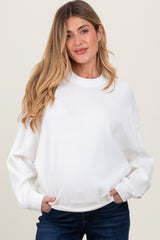 Ivory Waffle Knit Maternity Pullover