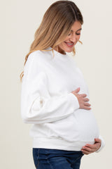 Ivory Waffle Knit Maternity Pullover