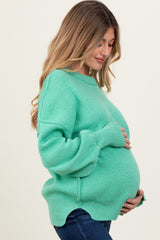 Mint Oversized Basic Drop Shoulder Maternity Sweater