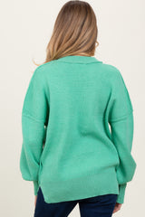 Mint Oversized Basic Drop Shoulder Maternity Sweater