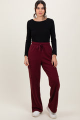 Burgundy Cargo Pocket Straight Leg Maternity Sweatpants