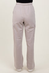 Light Taupe Cargo Pocket Straight Leg Sweatpants