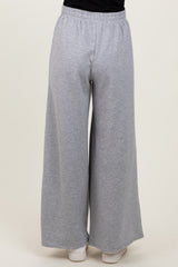 Heather Grey Wide Leg Drawstring Sweatpants