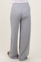 Heather Grey Wide Leg Drawstring Maternity Sweatpants