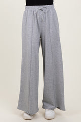 Heather Grey Wide Leg Drawstring Sweatpants