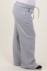 Heather Grey Exposed Seam Wide Leg Maternity Sweatpants