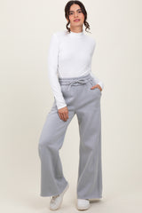 Heather Grey Exposed Seam Wide Leg Maternity Sweatpants