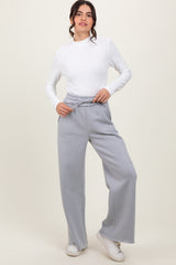 Heather Grey Exposed Seam Wide Leg Sweatpants