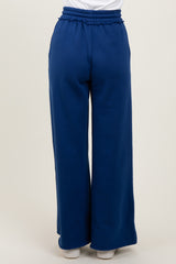 Light Navy Exposed Seam Wide Leg Sweatpants