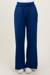 Light Navy Exposed Seam Wide Leg Sweatpants