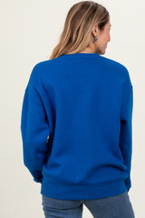 Royal Blue Basic Fleece Crewneck Sweatshirt